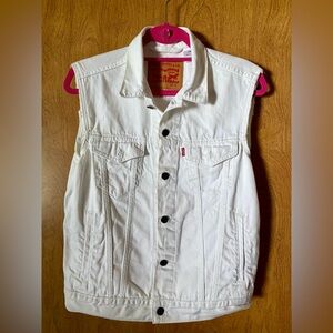 Levi's White Denim Vest with Black Buttons (men’s)